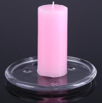 Glass Round Candle Plate