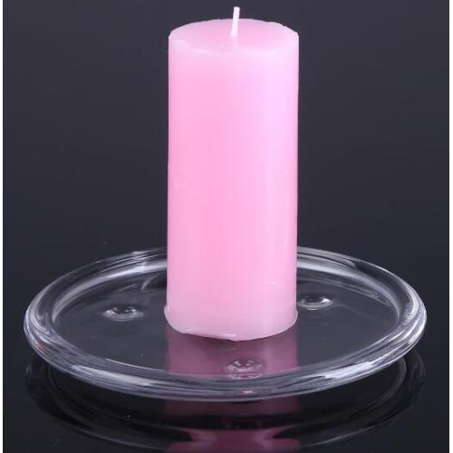 Glass Round Candle Plate