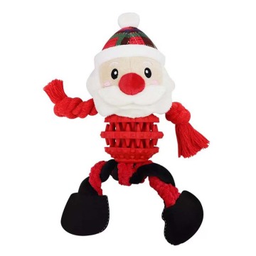 Dog Christmas Toys with Squeaky,Santa Reindeer and Snowman,Puppy Durable Dog Chew Tough Toys for Large Medium Small Pets Dogs