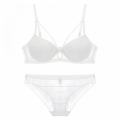 Op voorraad transparante kanten push-up bh bikini