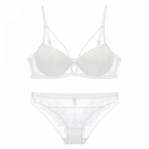 Auf Lager transparenter Spitzen-Push-up-BH-Bikini