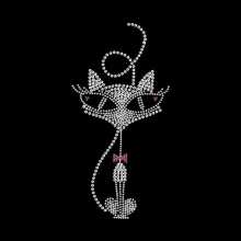 Wholesale Custom Cat Heat Transfer Rhinestones for Clothing - 50 Pieces