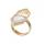 Cuentas de piedras preciosas hexagonales naturales de oro mujeres Shied Ring compromiso