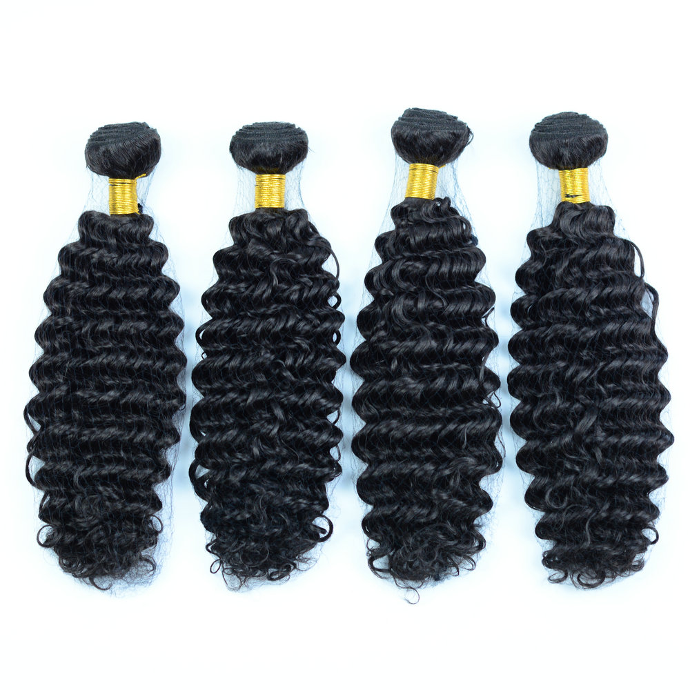 3 Bundles Deep Wave Hair Weaving  Natural Black Color synthetic Hair braid 300 g Each Set