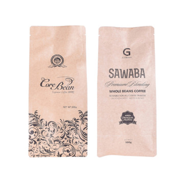 500g Refillable Airtight Kraft Paper Compostable Coffee Bag