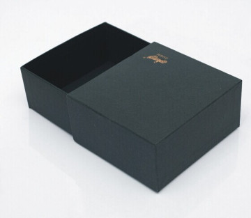 black jewelry paper drawer box ,paper drawer jewelry box ,black box with gold logo