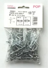 Rivet Alu Broad Head 9mm 3.2X11, 5mm 100PCS