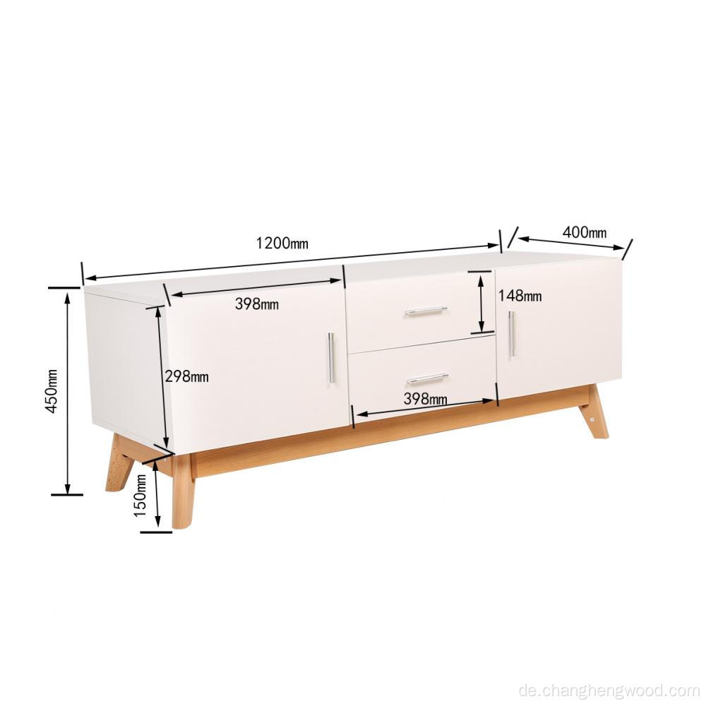 TV -Schrank für massive Holzbeine