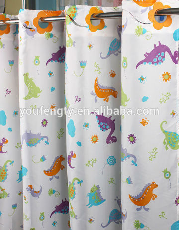 polyester print hookless shower curtain