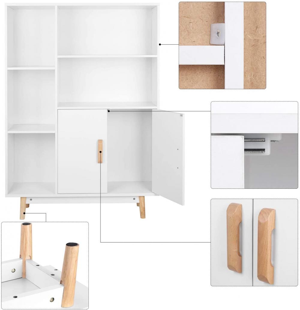 House White Bookcase With Door