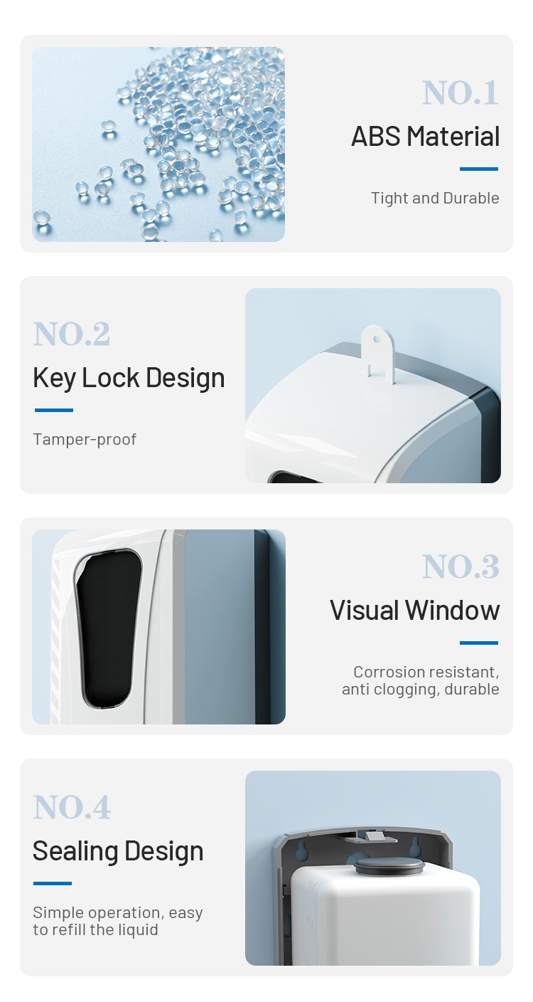 Wholesale Automatic Wall Mounted Infrared Automatic Alcohol Hand Sanitizer Dispenser Wholesale Automatic Touchless ABS Dispenser