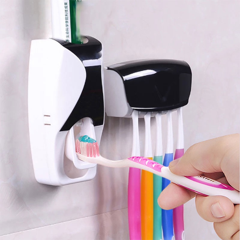 Good Quality Factory Directly Automatic Toothpaste Dispenser Toothbrush Holder