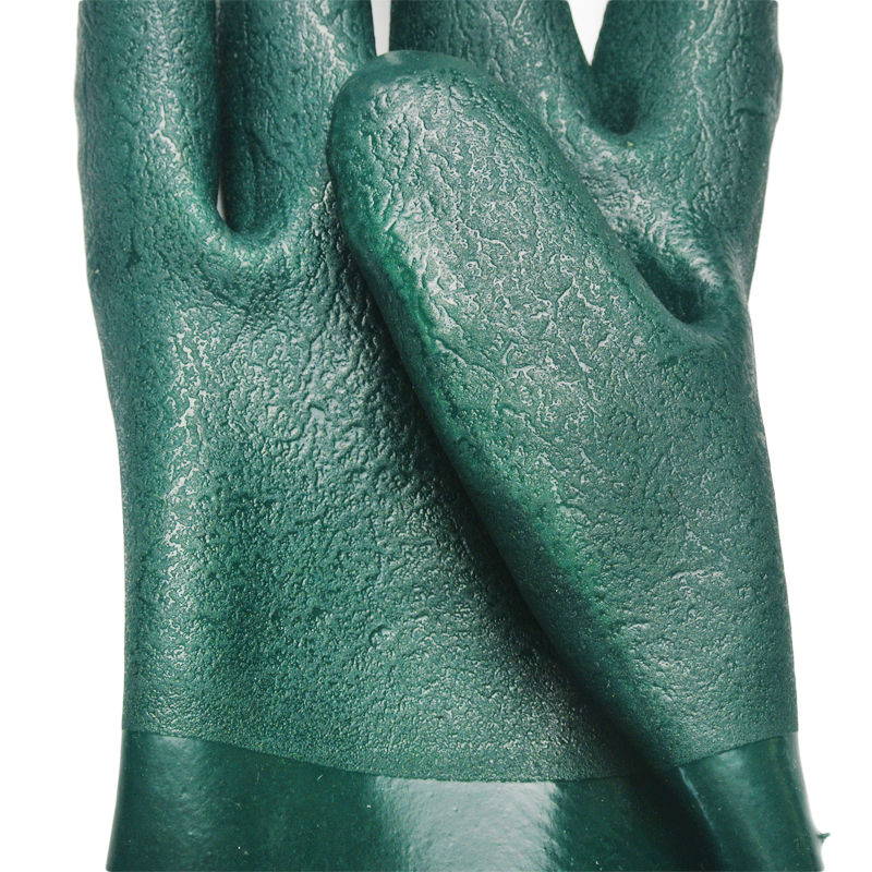 Green pvc chemical gloves