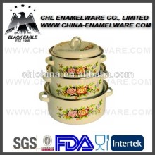 Multifunction enamel casserole set with enamel lid