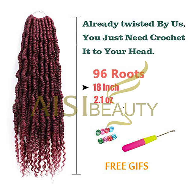 Aisi Beauty Goddess Faux Locs Red Crochet Braids Hair Extensions Synthetic Faux Locks Braids Hairpieces Synthetic Braiding Hair