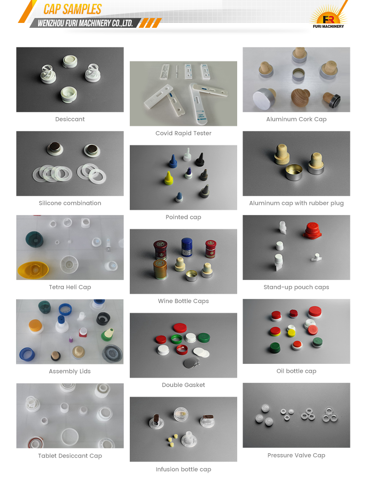 Spring closure lid cap Desiccant Dryer drier silica gel filling cardboard folding sealing assembly machine