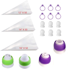 Disposable Icing Bags with Couplers for Cake Decorating
