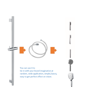 Round Shower Rail With Square Plinth