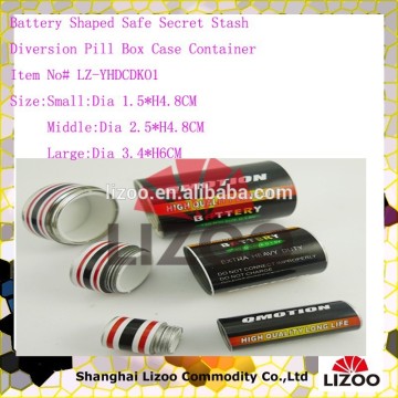 Battery Shaped Secret Stash Safe Money Coins Pill Container Boxes factory