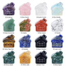 Natural Stone Carved Cute House Ornament Gemstone Carving 25MM House Decoration Crystal Stone Carved Ornament