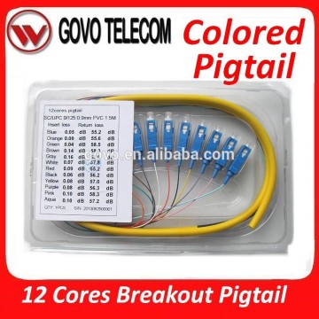 12 cores Fiber Optic SC/FC/ST/LC Breakout Pigtail fanout pigtail
