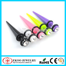 Multi CZ Acrylic Cheater Tapers Fake Ear Plug