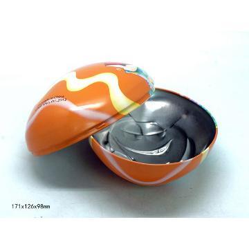 Egg shaped tin gift box