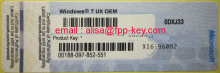 Original Windows 7 Ultimate Blue Coa sticker ,Oem coa