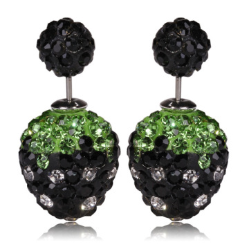 Czech Gem Earring Double Size Shamballa Anti Allergy Earring