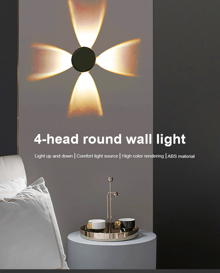 4*1W Outdoor Lights Wall Mounted Aluminum Wall Lamps Bedside Decoration Lighting For Home Hotel
