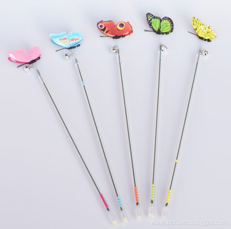 New design interactive colorful telescopic rod cat teaser