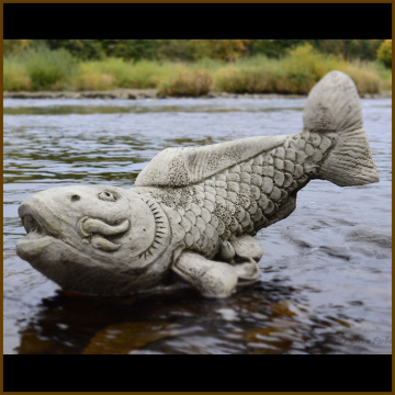Hot sell stone fish art of stone fish statue garden stone fish statue