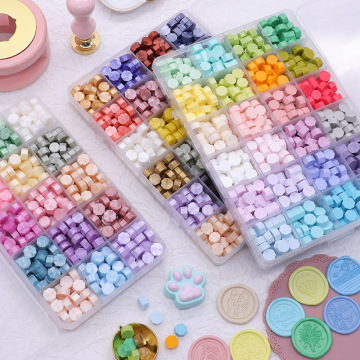 Octagonal Lacquer Wax Bead 24 Grid Set - Pearlescent Lacquer Sealing Wax Mixed Color Box