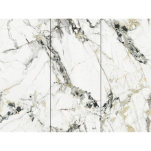 Super White Sintered Stone Tile with Calacatta Black Veins