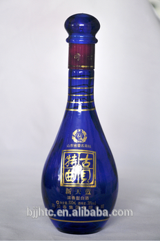 blue glass bottle