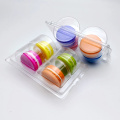 Embalagem de 4 cavidades em blister de plástico transparente Macaron Clamshell