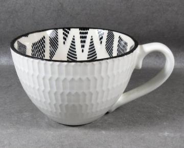 Embossed Stoneware Soup Mug