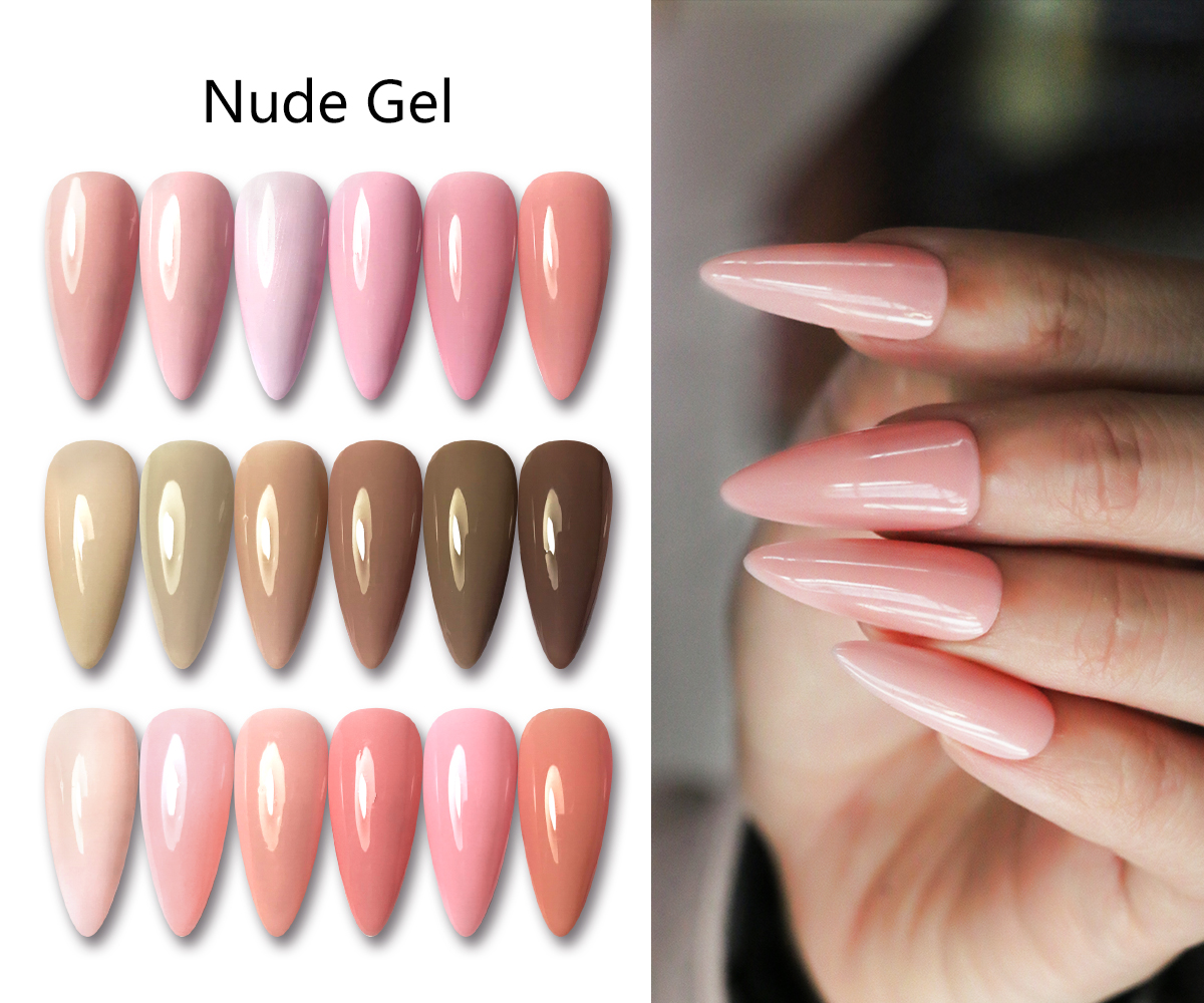 Hot Sale private label Non-toxic 80 nude color UV nail glue gel polish