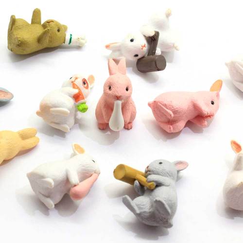 22*38MM Assorted Resin Kawaii Bunny Rabbits 3D Mini Easter Bunnies Rabbits Cabochons Boutique Hair Bow Center Making