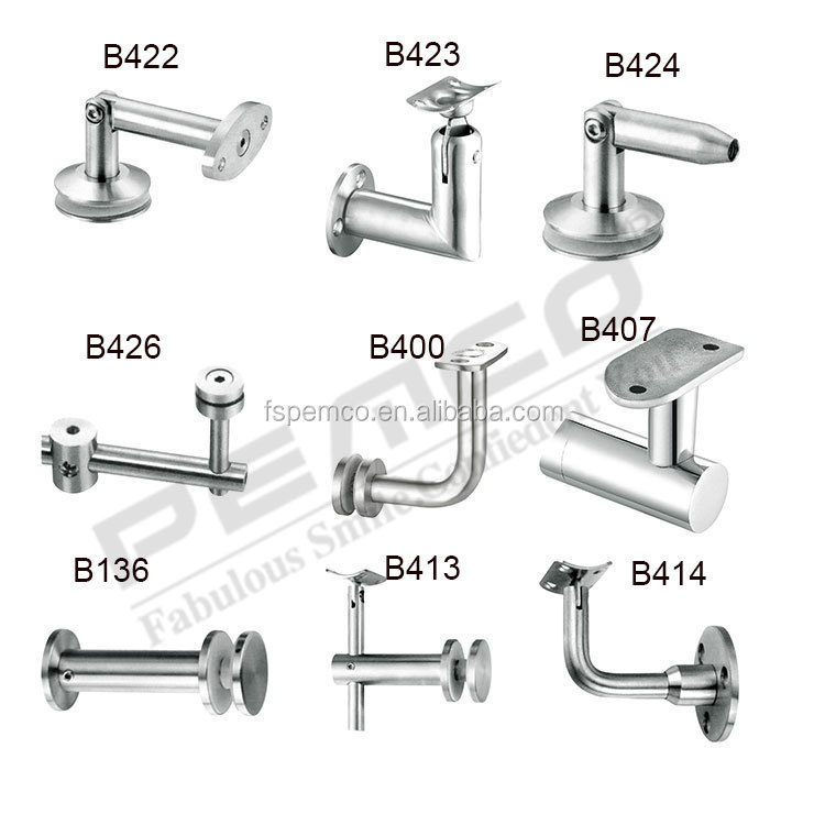 wholesale price building hardware decorative 304/316 Stair Railing stainless steel wall handrail bracket