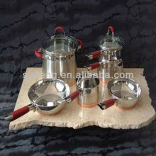 copper bottom encapsulated /stainless steel cookware set