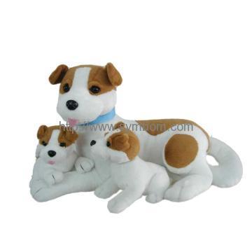 Plush Dog Toy-lying Dog  Mother and Sons