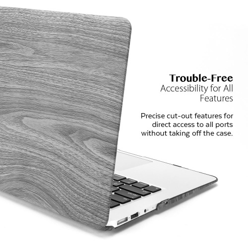 Gray wood grain pattern Laptop PC Case for MacBook Full Protective Case for MacBook Air/pro 11"12-inch Case