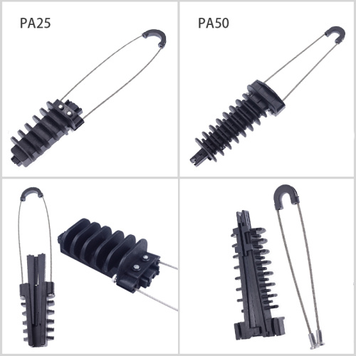 Garis overhead plastik Kabel jalan buntu penjepit serat optik penahan kabel klem klem ketegangan klem untuk kabel ADSS