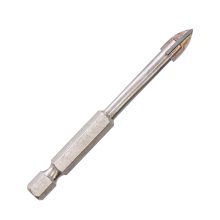 Royal Sino Hex Shank Cross Carbide Tip Titanium Glass Drill Bit for Glass Ceramic Porcelain Tile