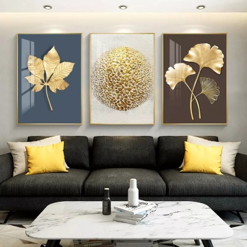Abstract art decorative oil painting leaves modern style crystal porcelain painting