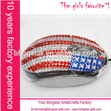 wholesale computer Mouse,Rhinestone mouse, Diamond mouse,Jeweled USA flag Mouse
