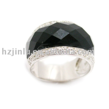 Zircon ring, silver zircon ring (R010302)