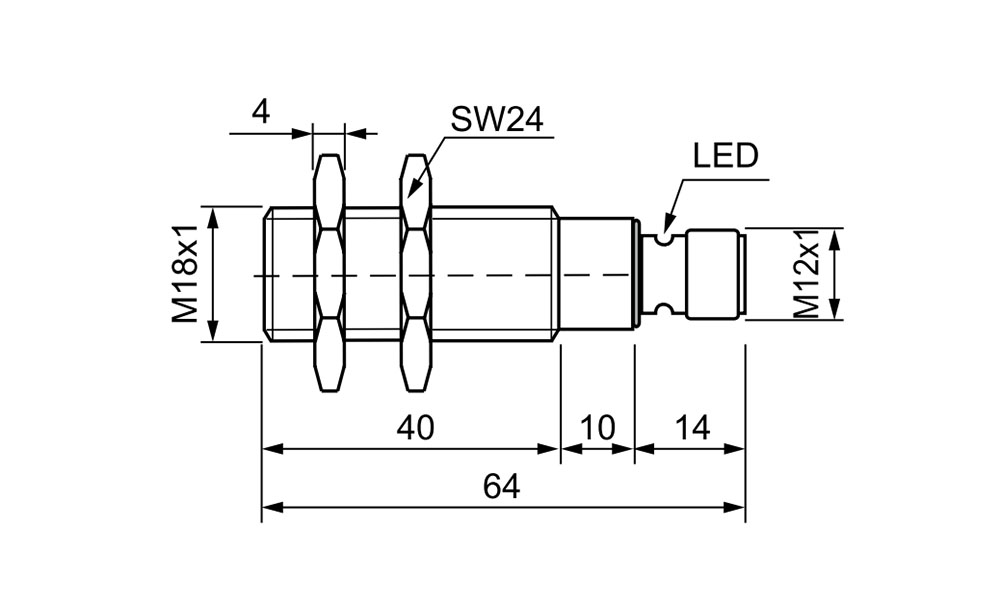 Plug-in M18 Proximity Sensor Metal Inductive