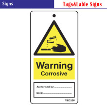 Corrosive MATERIALS warning and caution Signs PVC safety tags